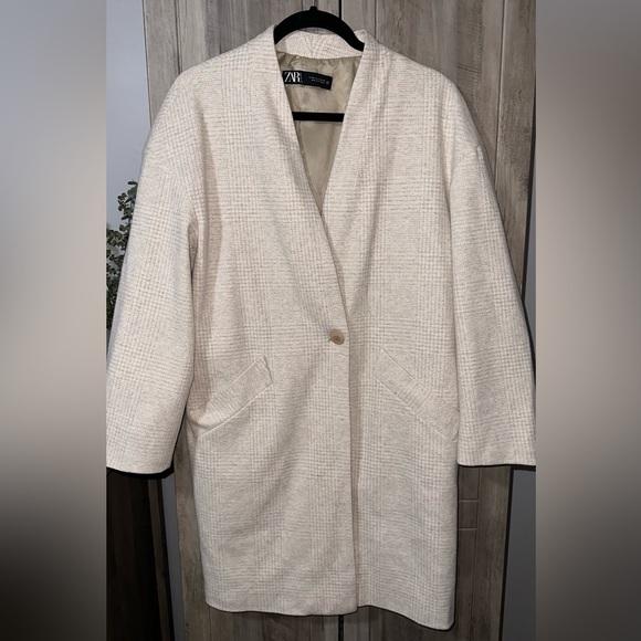 Zara Off White & White long line blazer - Picture 1 of 1